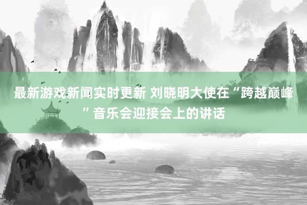 最新游戏新闻实时更新 刘晓明大使在“跨越巅峰”音乐会迎接会上的讲话